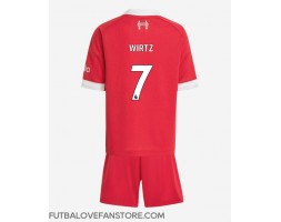 Liverpool Florian Wirtz #7 Domáci Detský futbalový dres 2025-26 Krátky Rukáv (+ trenírky)
